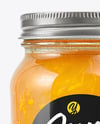 Clear Glass Jar with Orange Jam Mockup