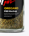 Glass Spice Jar with Oregano Mockup