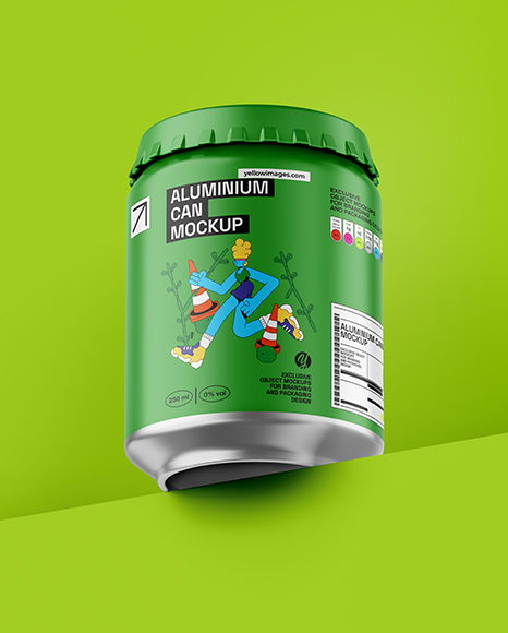 Aluminium Can With Matte Finish Mockup