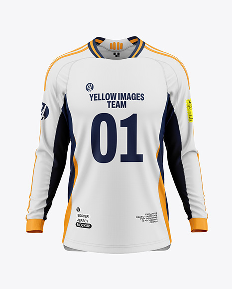 Long Sleeve Soccer Jersey Mockup - Front View