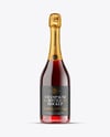 Clear Glass Red Champagne Bottle Mockup