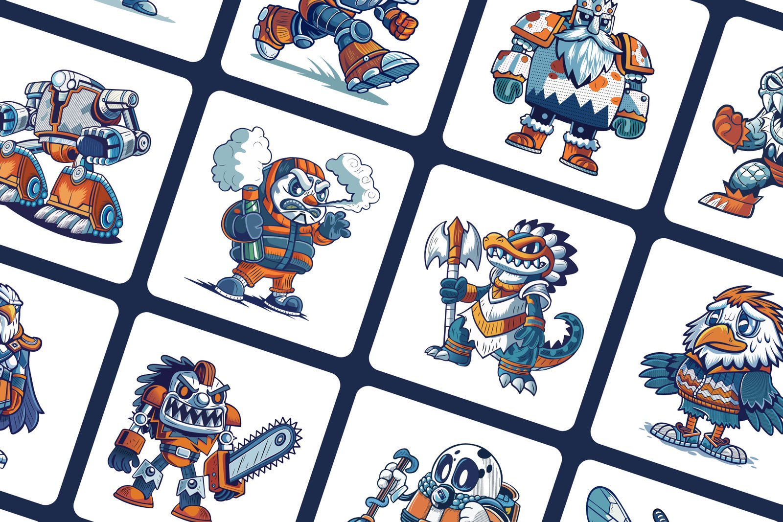 Comic Figures Illustration Set