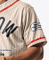 Man Wearing a Full Baseball Kit with Pitcher's Glove Mockup
