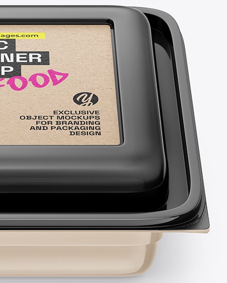 Glossy Plastic Food Container Mockup
