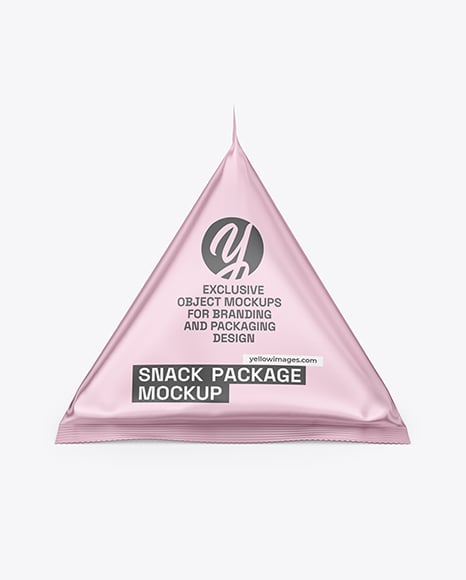 Matte Metallic Triangular Package Mockup - Metal keychain mockup