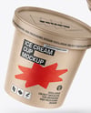 Two Kraft Paper Ice Cream Cups Mockup