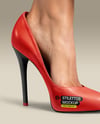 Pair of Stilettos on Woman's Legs Mockup