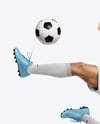 Man Wearing Soccer Jersey and Shorts Mockup