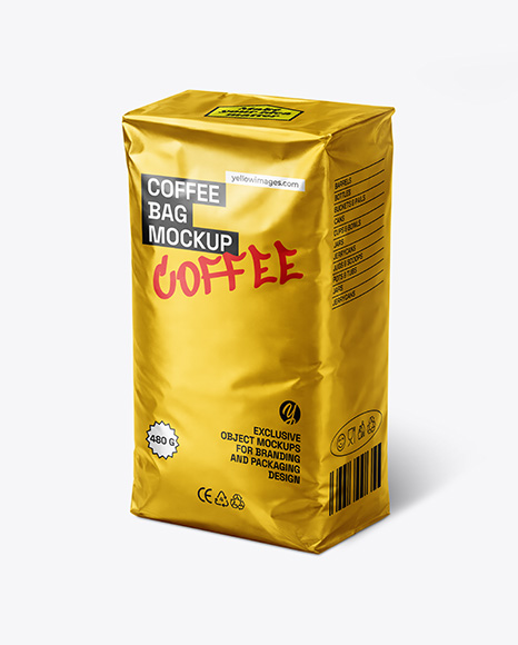 Metallic Coffee Bag Mockup