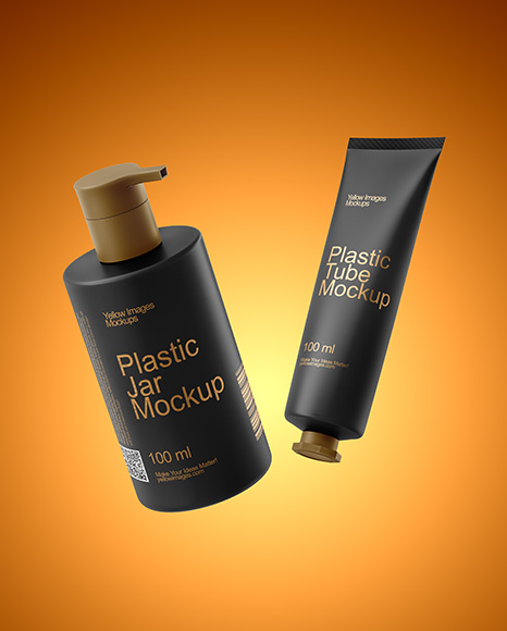 Bottle with Tube Mockup
