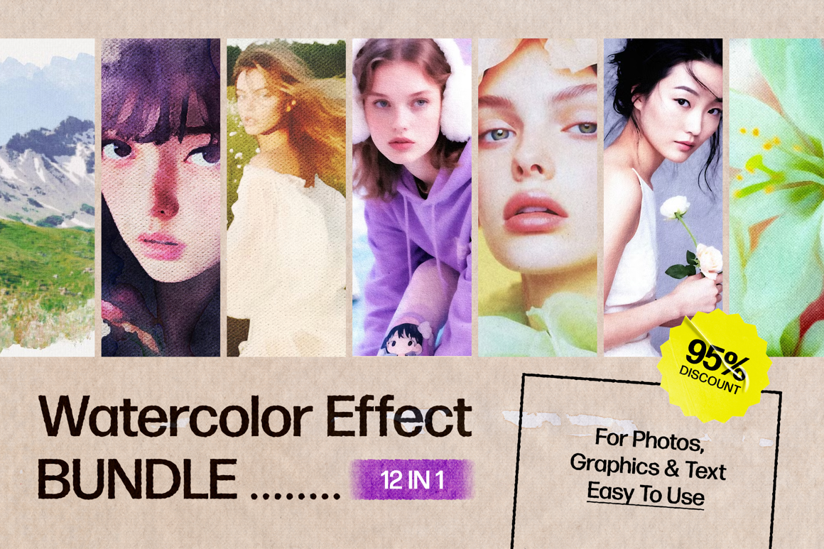 Watercolor Paint Photo Effect Bundle