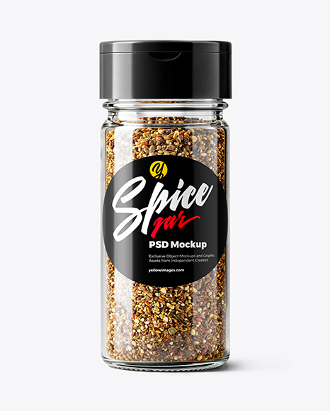 Spice Jar with Ground Pepper Mix Mockup - Mockups