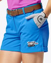 Woman Wearing Golf Shirt and Shorts Mockup