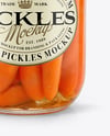 Glass Jar with Pickled Carrots Mockup