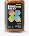 Square Glass Jar with Garam Masala Seasoning Mockup