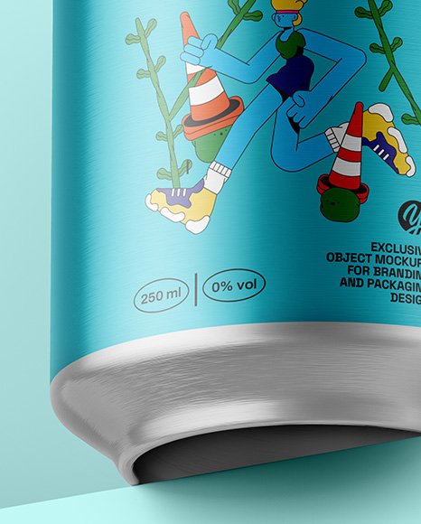 Textured Aluminium Drink Can Mockup