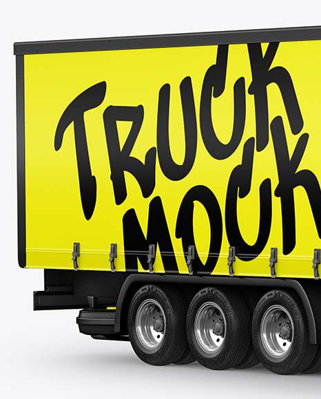Semi Trailer Truck Mockup - Half Side View