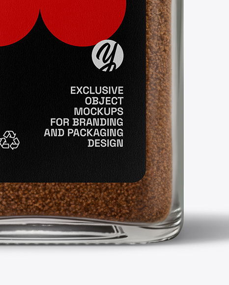 Square Glass Jar with Ground Allspice Mockup