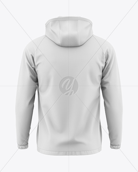 Men's Anorak Windbreaker Jacket Mockup - Back View