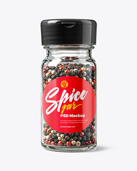 Spice Jar with Peppercorns Mix Mockup - Spice bottle mockup