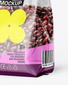 Transparent Package with Beans Mockup