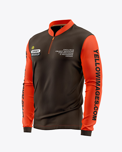 Mesh Jersey Mockup - Half Side View - Mesh jersey mockup