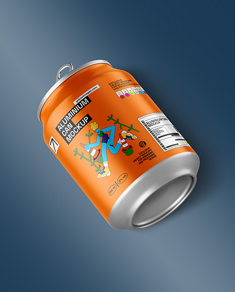 Aluminium Can With Matte Finish Mockup