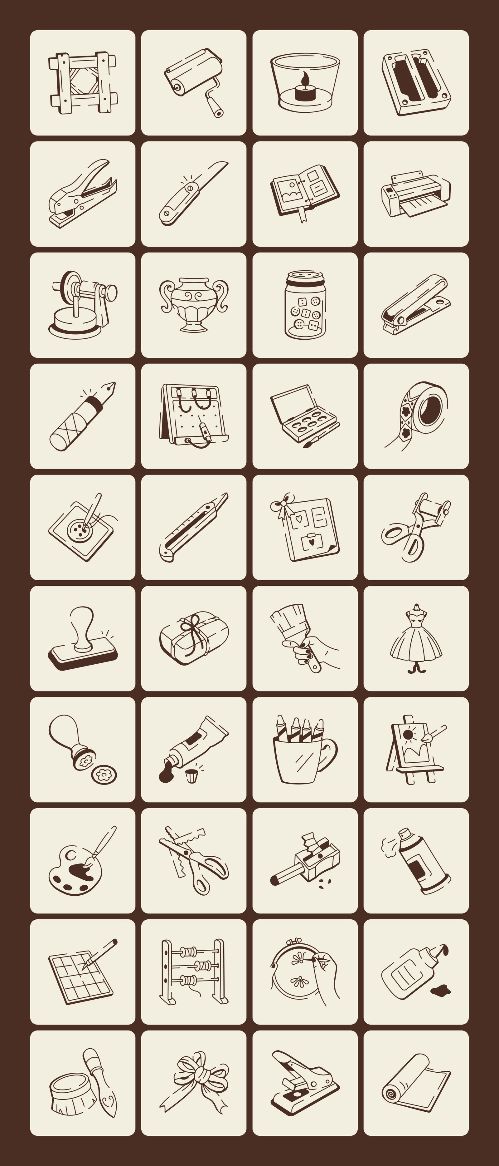 Crafting and DIY Doodle Icon set