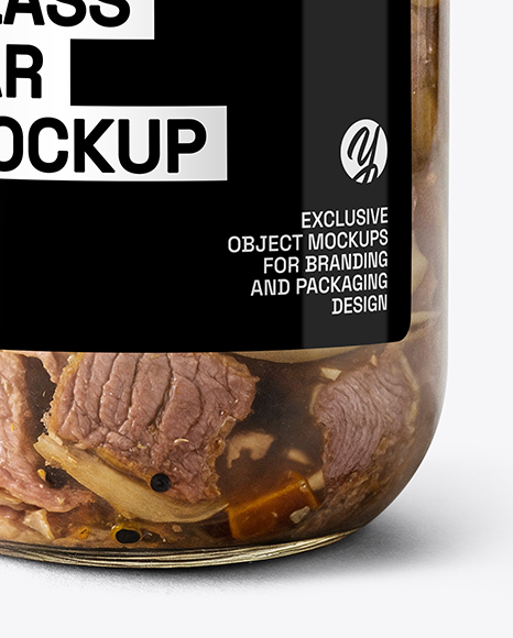 Glass Jar with Clamp Lid Filled Stewed Meat Mockup
