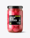 Glass Jar with Red Pickled Onions Mockup