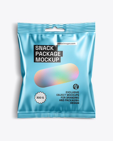 Metallic Snack Package Mockup - Cookie packaging mockup