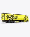 Semi Trailer Truck Mockup - Back Half Side View
