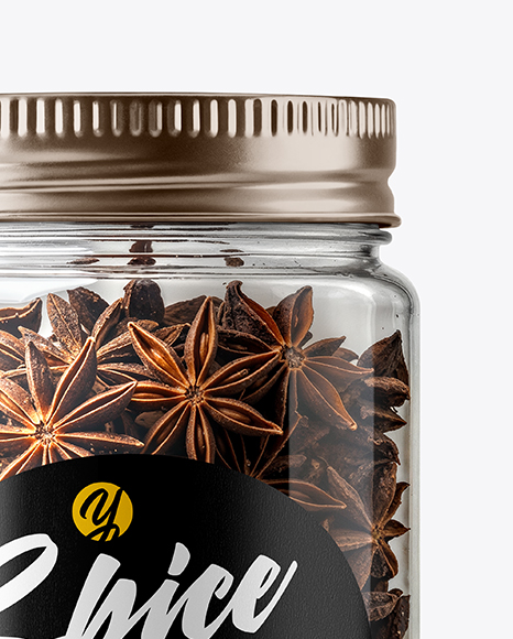 Plastic Jar with Star Anise Mockup