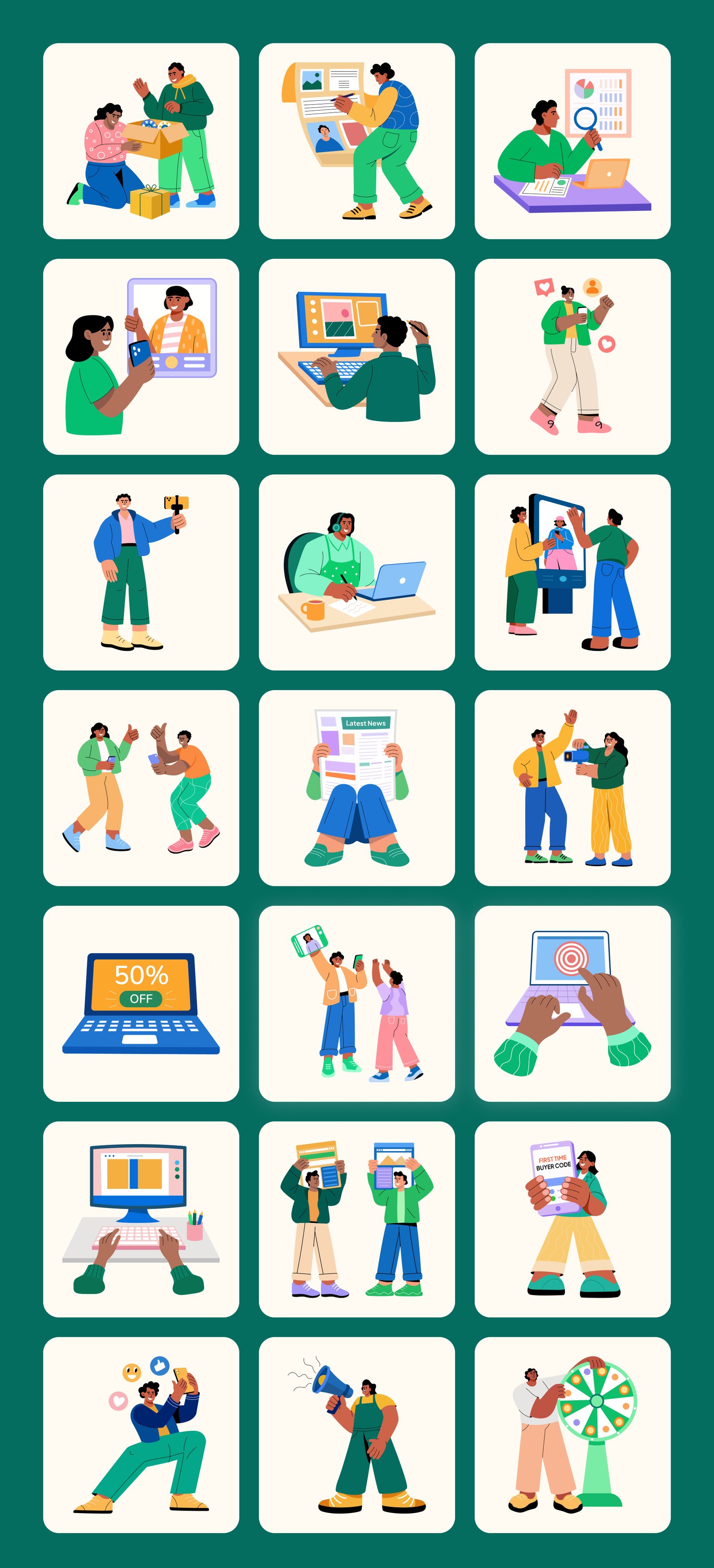 Advertising Illustration Art Set