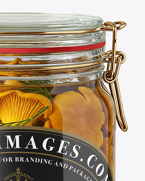Jar with Chanterelles Mushrooms Mockup