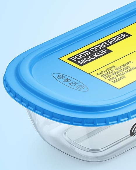 Clear Plastic Container with Matte Plastic Lid Mockup