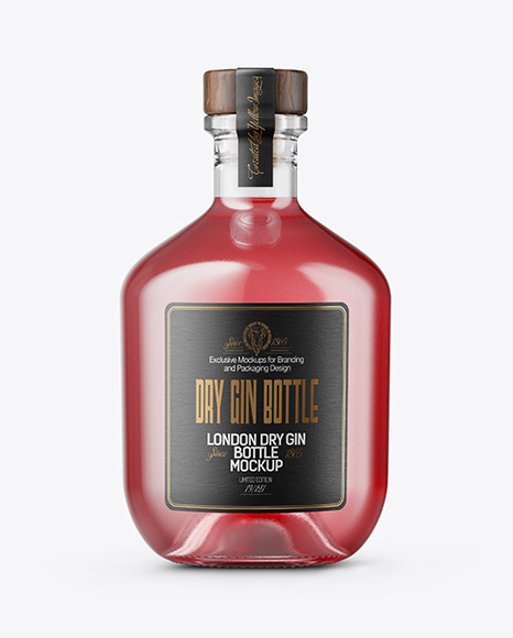 Dry Gin Bottle Mockup - Notebook sticker mockup