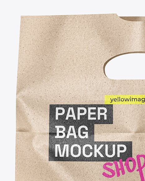 Kraft Paper Bag Mockup - Front View