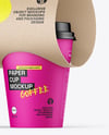 Kraft Paper Coffee Cups Carrier Mockup