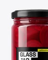 Clear Glass Jar with Pickled Beets Mockup