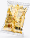Clear Plastic Snack Bags with Corn Chips Mockup