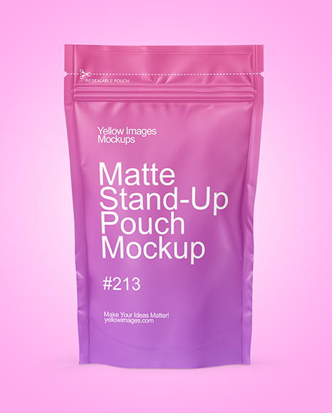 Matte Stand-Up Pouch Mockup