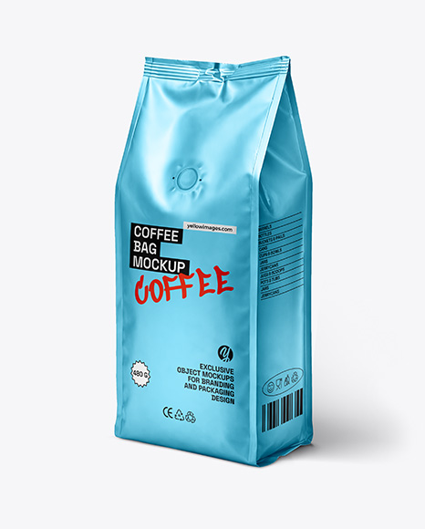 Metallic Coffee Bag Mockup