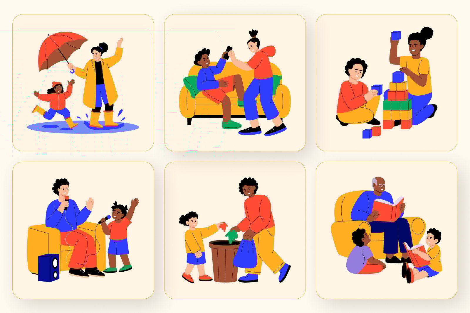 Family Illustration Art Set