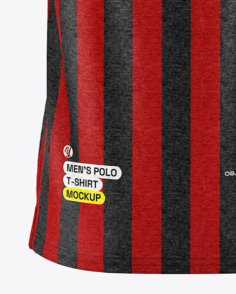 Men's Heather Polo Shirt Mockup - Back View