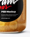 Glass Jar with White Grape Jam Mockup