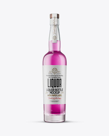 Tall Clear Glass Liquor Bottle Mockup - Packaging mockups