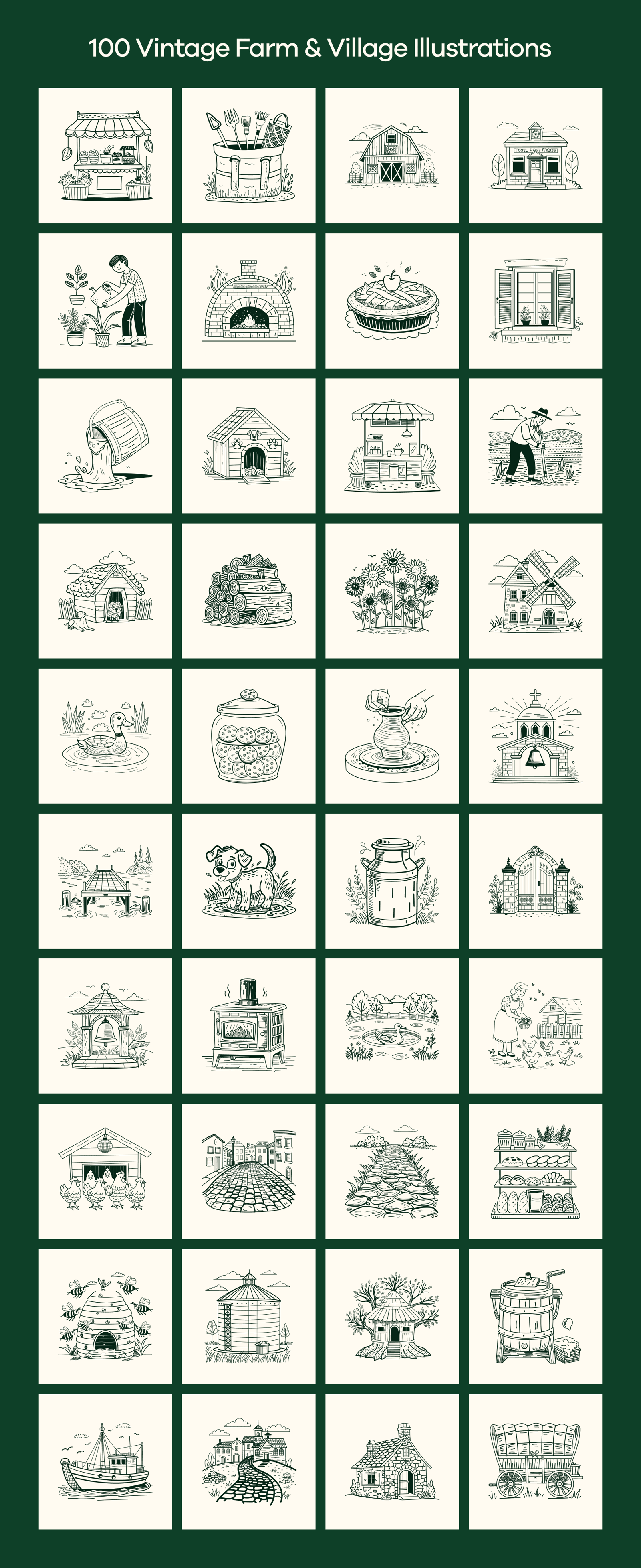 Vintage Nature Illustrations Bundle