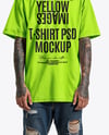 Man with Tattoo and Mohawk Hairstyle Wearing T-shirt Mockup