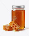Glass Jar with Wildflower Honey Mockup